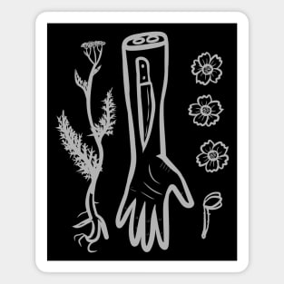 Witchy Plant Knife "Yarrow: The Healer" Tattoo Magnet